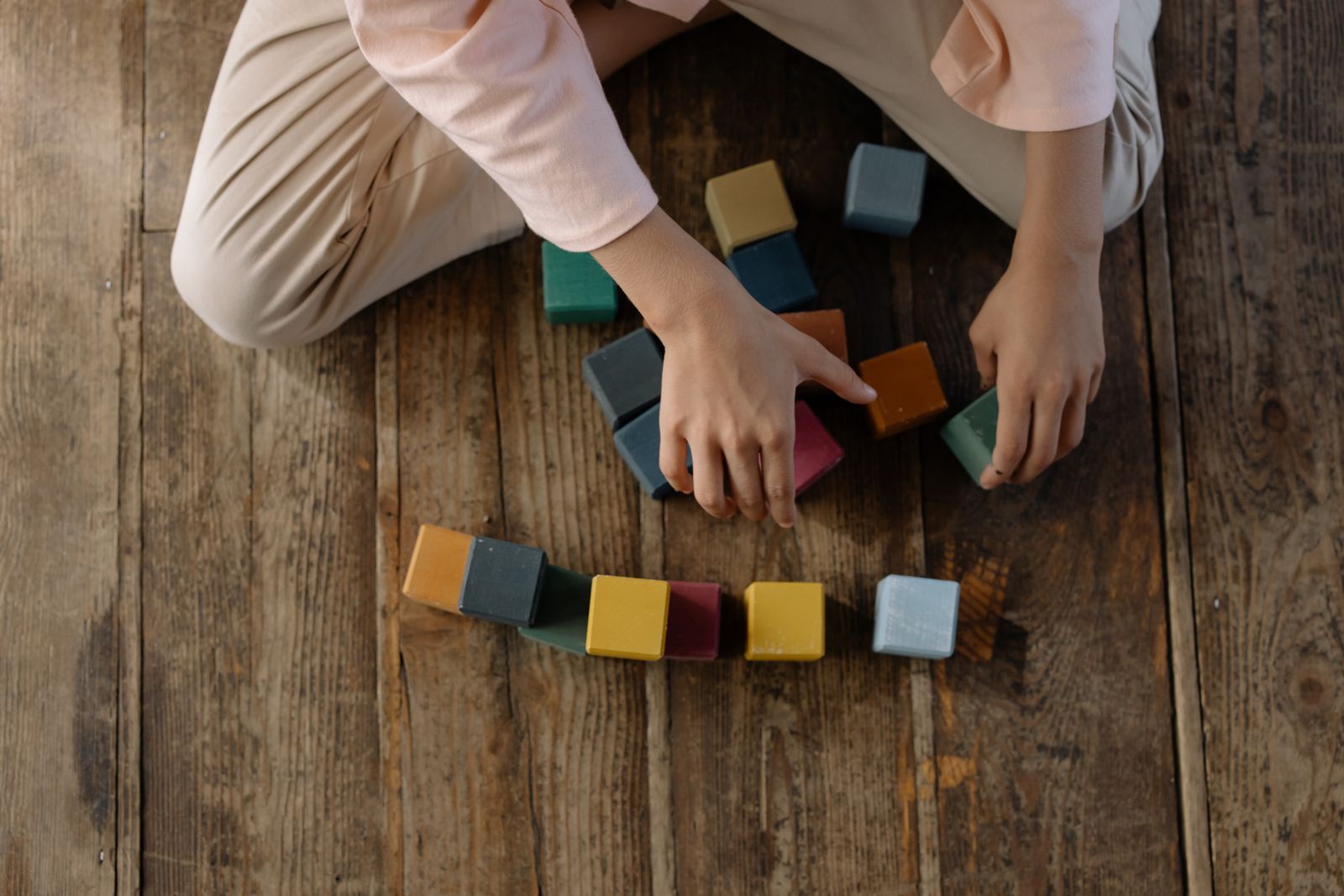 Colorful sensory blocks and hands-on manipulatives